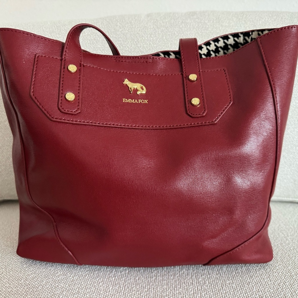 Emma Fox Burgundy Leather Tote